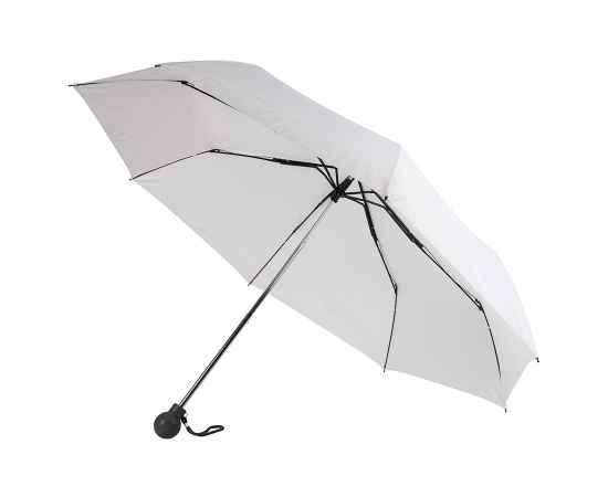 Зонт складной FANTASIA, механический, белый с черной ручкой, Цвет: белый, черный