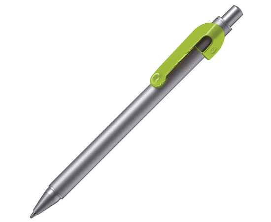 SNAKE, ручка шариковая, светло-зеленый, серебристый корпус, металл, Цвет: светло-зеленый, серебристый