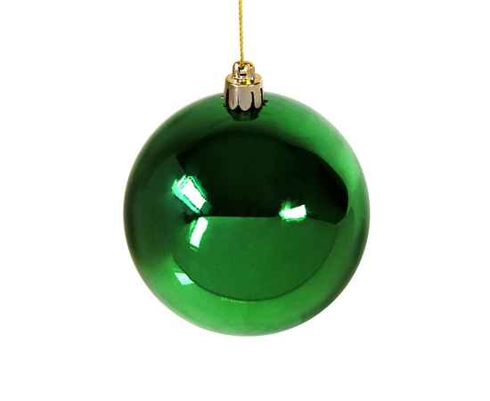 Шар новогодний Gloss, диаметр 8 см., пластик, зеленый, Цвет: зеленый