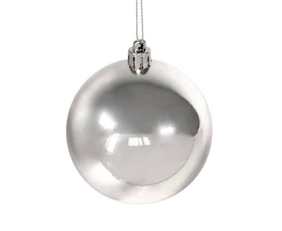 Шар новогодний Gloss, диаметр 8 см., пластик,серебро, Цвет: серебристый