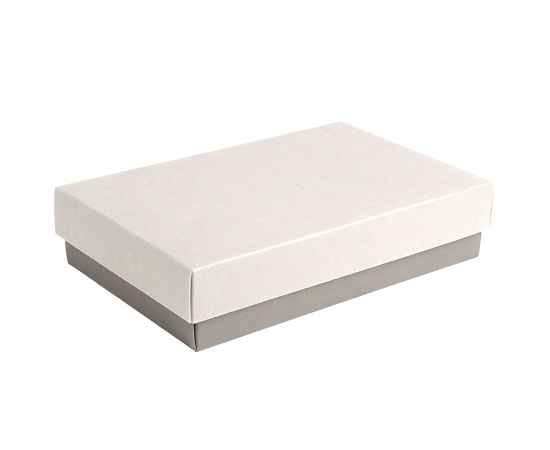 Коробка подарочная CRAFT BOX, 17,5*11,5*4 см, серый, белый, картон 350 гр/м2, Цвет: белый, серый, Размер: 17,5*11,5*4 см