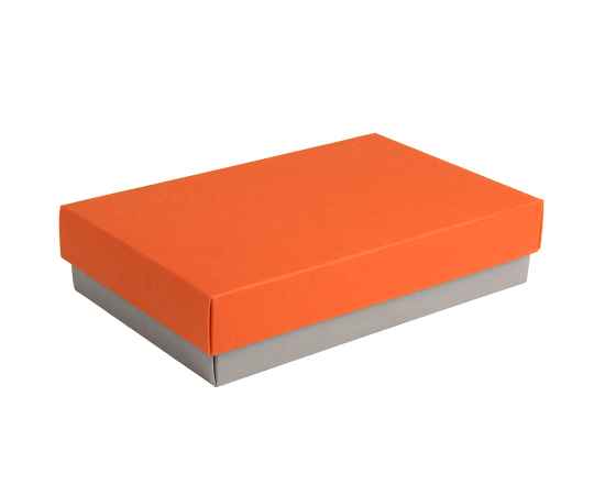 Коробка подарочная CRAFT BOX, 17,5*11,5*4 см, серый, оранжевый, картон 350 гр/м2, Цвет: серый, оранжевый, Размер: 17,5*11,5*4 см