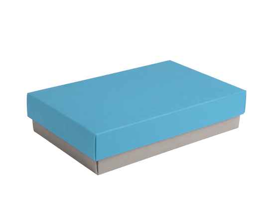 Коробка подарочная CRAFT BOX, 17,5*11,5*4 см, серый, голубой, картон 350 гр/м2, Цвет: серый, голубой, Размер: 17,5*11,5*4 см