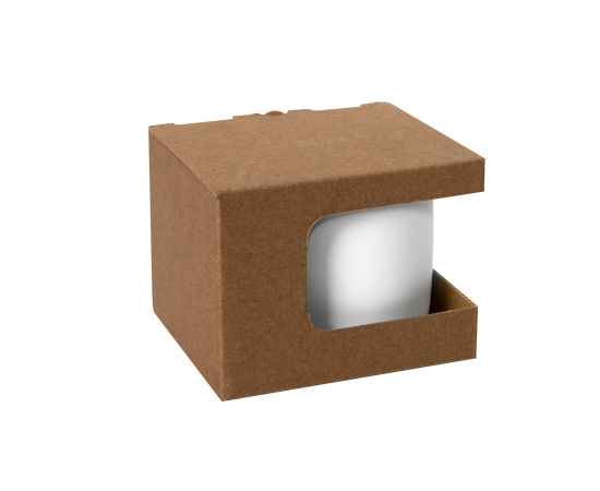 Коробка для кружек 23504, 26701, размер 12,3х10,0х9,2 см, микрогофрокартон, коричневый, Цвет: коричневый