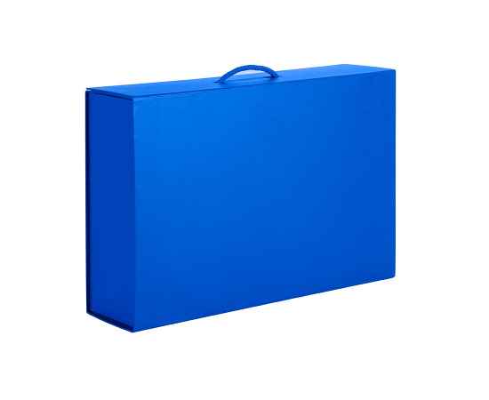 Коробка складная подарочная, 37x25x10cm, кашированный картон, синий, Цвет: синий
