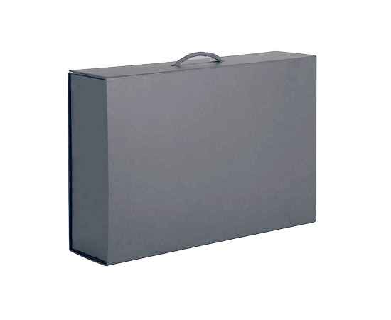 Коробка складная подарочная, 37x25x10cm, кашированный картон, серый, Цвет: серый