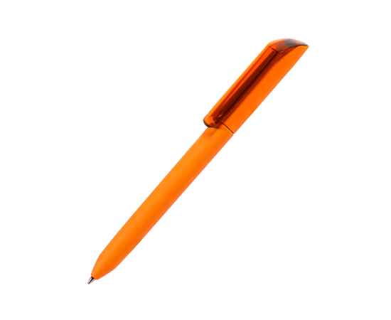 Ручка шариковая FLOW PURE, оранжевый корпус/прозрачный клип, покрытие soft touch, пластик, Цвет: оранжевый