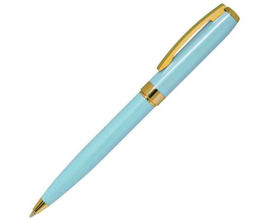 ROYALTY, ручка шариковая, бирюзовый/золотой, металл, лаковое покрытие, Цвет: голубой лазурный, золотистый