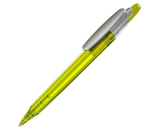 OTTO FROST SAT, ручка шариковая, фростированный желтый/серебристый клип, пластик, Цвет: желтый, серебристый