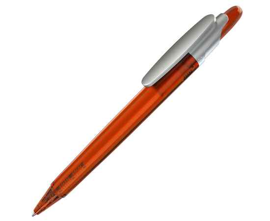 OTTO FROST SAT, ручка шариковая, фростированный оранжевый/серебристый клип, пластик, Цвет: оранжевый, серебристый