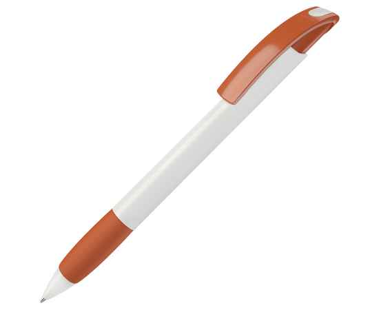 NOVE, ручка шариковая с грипом, оранжевый/белый, пластик, Цвет: белый, оранжевый
