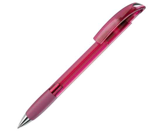 NOVE LX, ручка шариковая с грипом, прозрачный розовый/хром, пластик, Цвет: розовый, серебристый