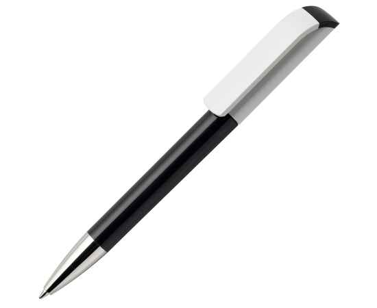Ручка шариковая TAG, черный корпус/белый клип, пластик, Цвет: Чёрный