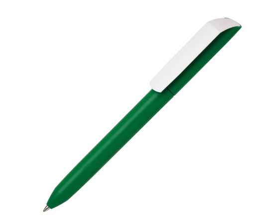Ручка шариковая FLOW PURE, зеленый корпус/белый клип, пластик, Цвет: зеленый