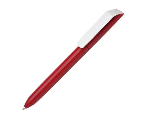 Ручка шариковая FLOW PURE, красный корпус/белый клип, пластик, Цвет: красный