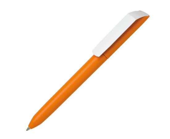 Ручка шариковая FLOW PURE, оранжевый корпус/белый клип, пластик, Цвет: оранжевый