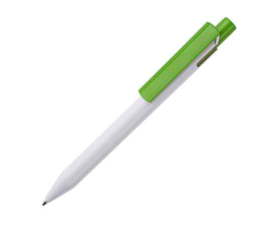 Ручка шариковая Zen, белый/лаймовый, пластик, Цвет: зеленое яблоко, белый