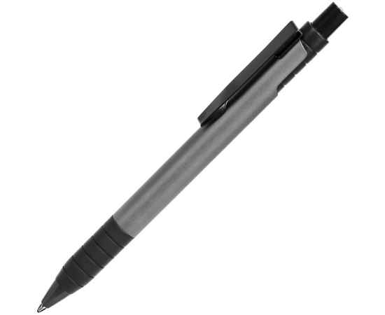 TOWER, ручка шариковая с грипом, темно-серый/черный, металл/прорезиненная поверхность, Цвет: графит, черный
