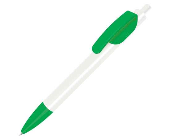 TRIS, ручка шариковая, белый корпус/зеленый, пластик, Цвет: белый, зеленый