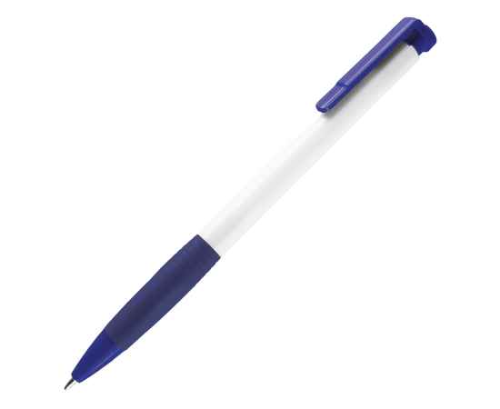 N13, ручка шариковая с грипом, пластик, белый, темно-синий, Цвет: белый, темно-синий