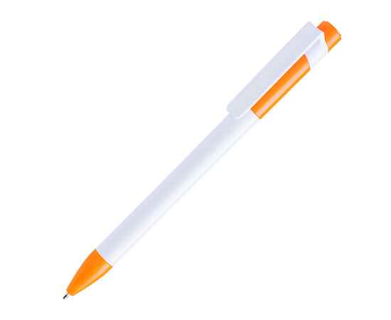Ручка шариковая MAVA,  белый/оранжевый,  пластик, Цвет: белый, оранжевый