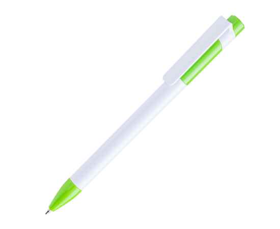 Ручка шариковая MAVA, белый/зеленое яблоко, пластик, Цвет: белый, зеленое яблоко