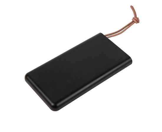 Универсальный аккумулятор STRAP (10000mAh), черный с коричневым, 6,9х13,2х1,5 см, пластик, шт, Цвет: Чёрный