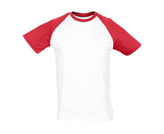 Футболка 'Funky', белый с красным_S, 100% х/б, 150 г/м2, Цвет: красный, белый, Размер: S
