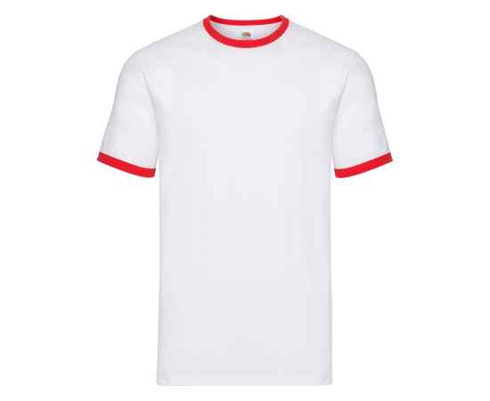 Футболка 'Ringer T', белый с красным_M, 100% х/б, 160 г/м2, Цвет: красный, белый, Размер: Длина 69 см., ширина 51 см.