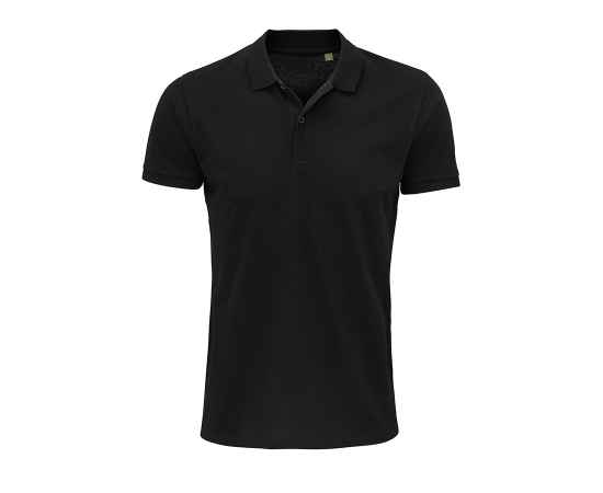 Рубашка поло мужская PLANET MEN, черный, S, 100% органический хлопок, 170 г/м2 HG_703566.312/L, Цвет: Чёрный, Размер: L