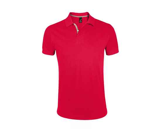Рубашка поло мужская 'Portland Men' красный, серый_L, 100% х/б, 200г/м2 HG_700574.145/L, Цвет: красный, Размер: L