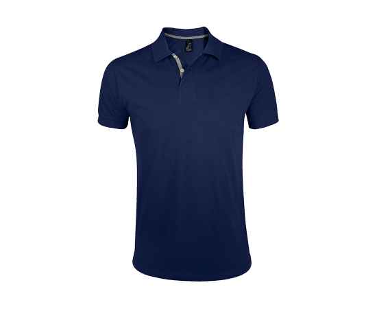Рубашка поло мужская 'Portland Men' темно-синий, серый_S, 100% х/б, 200г/м2 HG_700574.319/S, Цвет: темно-синий, серый, Размер: S