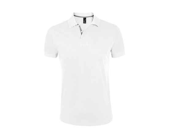 Рубашка поло мужская 'Portland Men' белый, серый_S, 100% х/б, 200г/м2 HG_700574.102/S, Цвет: белый, серый, Размер: S