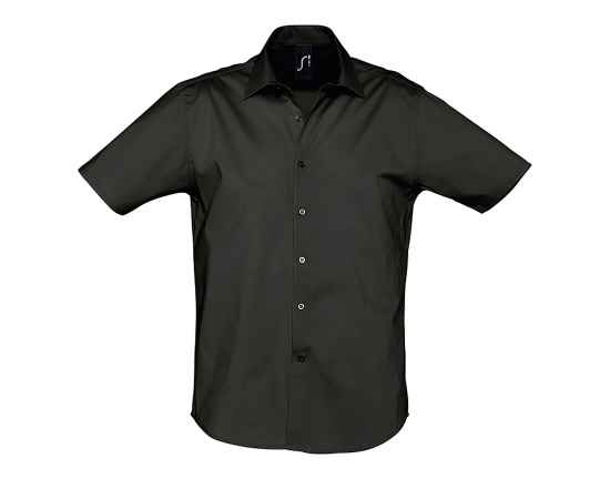 Рубашка мужская 'Broadway', черный_S, 97% х/б, 3% п/э, 140г/м2, Цвет: Чёрный, Размер: S