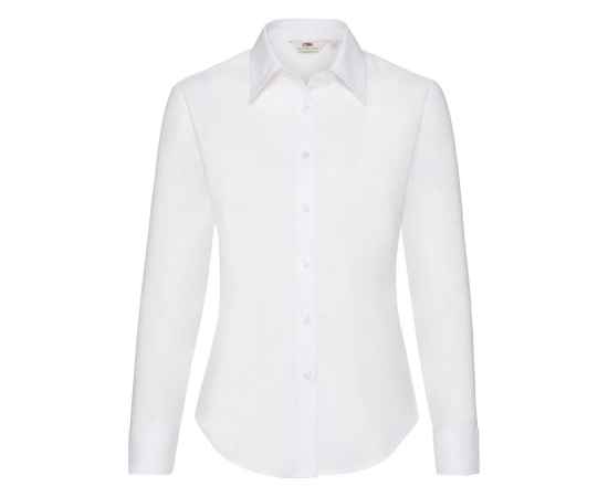 Рубашка 'Lady-Fit Long Sleeve Oxford Shirt', белый_L, 70% х/б, 30% п/э, 130 г/м2, Цвет: белый, Размер: Длина 65 см., ширина 53,5 см.