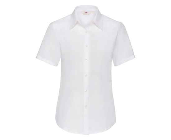 Рубашка 'Lady-Fit Short Sleeve Oxford Shirt', белый_XS, 70% х/б, 30% п/э, 130 г/м2, Цвет: белый, Размер: L