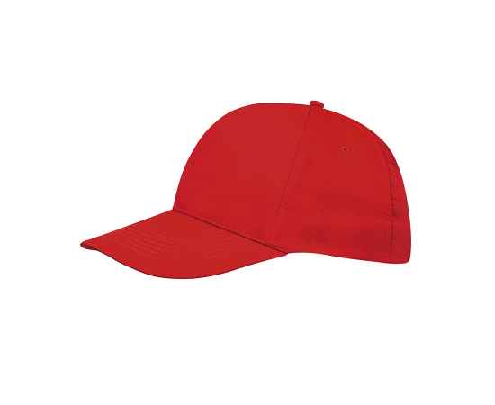 Бейсболка 'SUNNY', 5 клиньев, застежка на липучке,  красный, 100% хлопок, плотность 180 г/м2, Цвет: красный