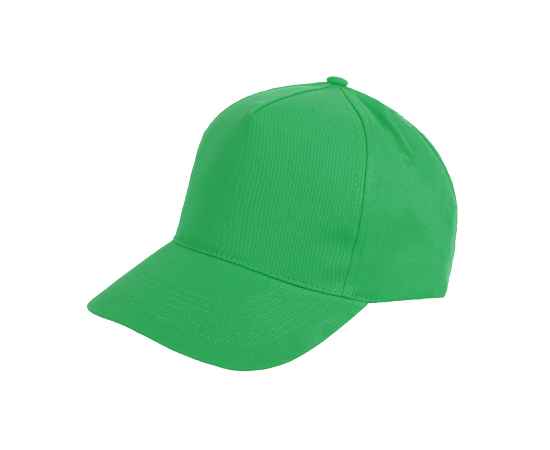 Бейсболка 'Hit', 5 клиньев,  застежка на липучке, зеленый, 100% п/э, плотность 135 г/м2, Цвет: зеленый