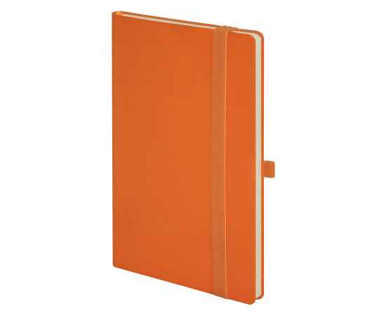Бизнес-блокнот 'Gracy', 130х210 мм, оранжев., кремовая бумага, гибкая обложка, в линейку, на резинке