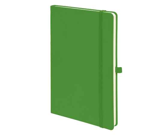 Бизнес-блокнот А5  'Silky', ярко-зеленый,  твердая обложка,  в клетку, Цвет: зеленый