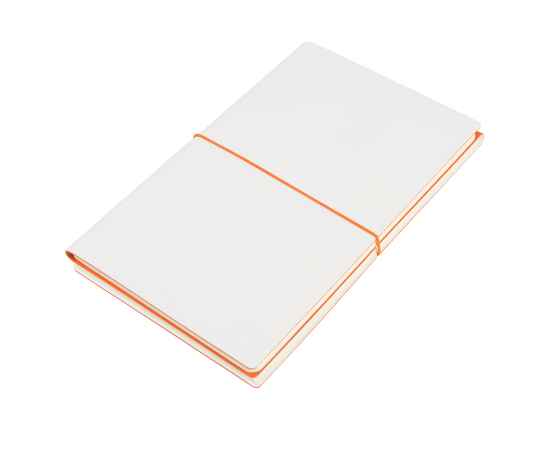 Бизнес-блокнот 'Combi', 130*210 мм, бело-оранжевый, кремовый форзац, гибкая обложка, в клетку/нелин, Цвет: белый, оранжевый