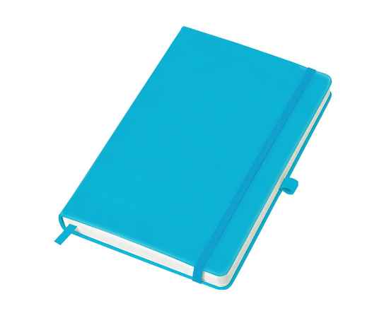 Бизнес-блокнот 'Justy', 130*210 мм, светло-голубой, твердая обложка,  резинка 7 мм, блок-линейка, Цвет: голубой