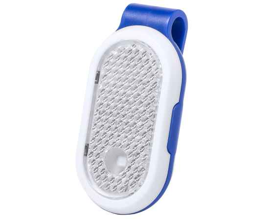 Светоотражатель с фонариком на клипсе HESPAR, синий, пластик, Цвет: синий