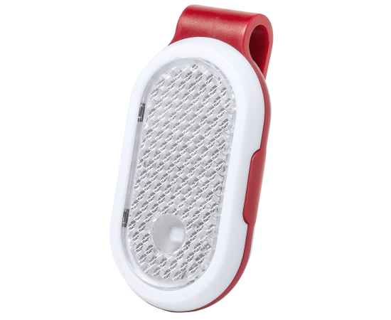 Светоотражатель с фонариком на клипсе HESPAR, красный, пластик, Цвет: красный