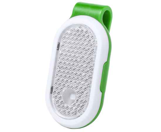 Светоотражатель с фонариком на клипсе HESPAR, зеленый, пластик, Цвет: зеленый