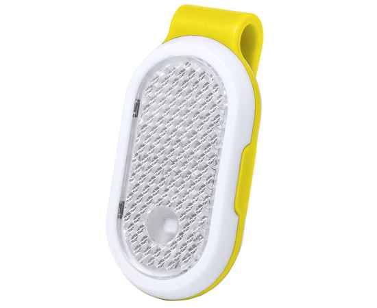 Светоотражатель с фонариком на клипсе HESPAR, желтый, пластик, Цвет: желтый