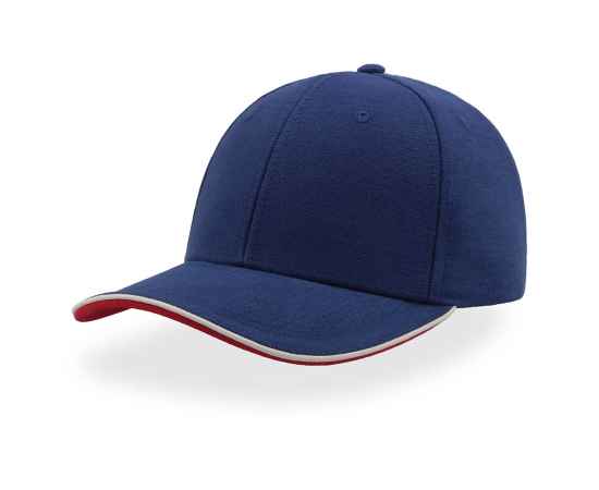Бейсболка 'PIPING SANDWICH', 6 клиньев,  металлическая застежка, синий, 100% хлопок, 320 г/м2, Цвет: синий