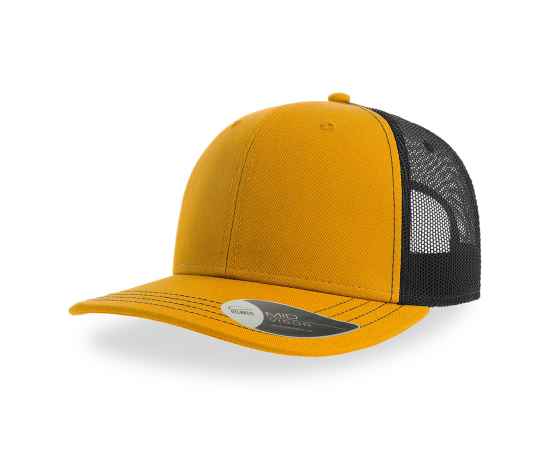 Бейсболка 'SONIC', 6 клиньев, пласт. застежка, желтый/черный, осн.ткань, 100% хлопок, 280 г/м2, Цвет: желтый, черный