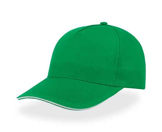 Бейсболка 'START FIVE SANDWICH ', 5 клиньев, застежка на липучке, зеленый, 100% хлопок, 160 г/м2, Цвет: зеленый, белый