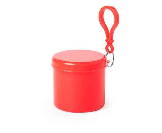 Дождевик BIRTOX белого цвета в красном футляре с карабином, 127 х 102 см. материал LDPE, Цвет: красный